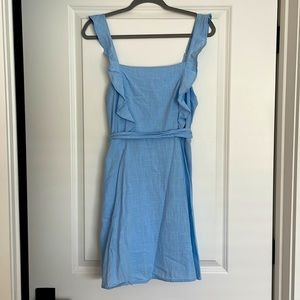 Blue linen dress